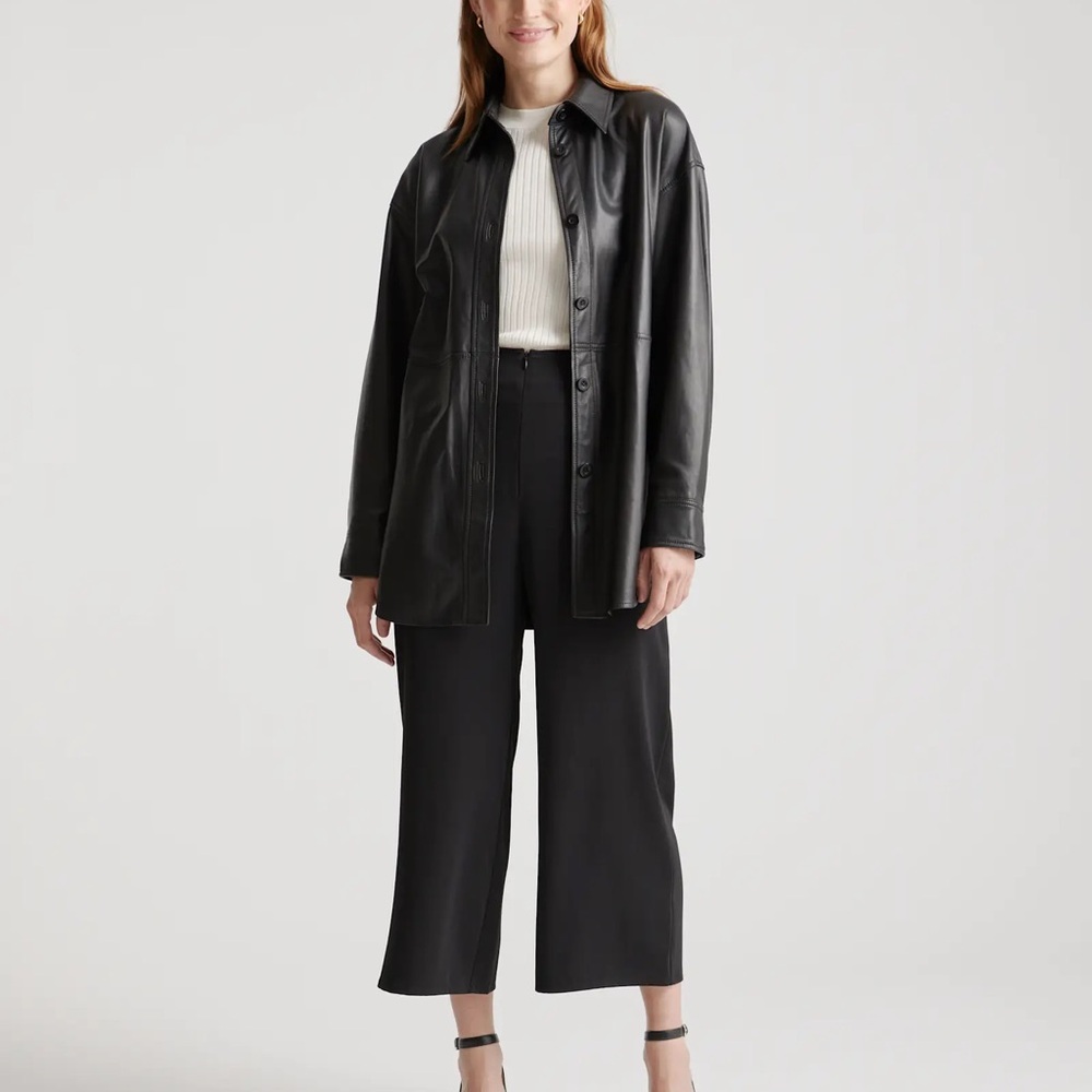 NWT Quince 100% Leather Shirt Jacket - Picture 7 of 14